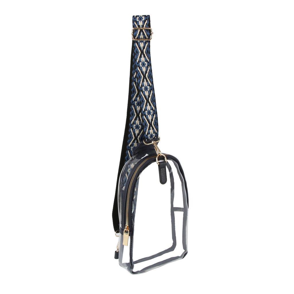 Transparent Sling Bag with Guitar Strap
