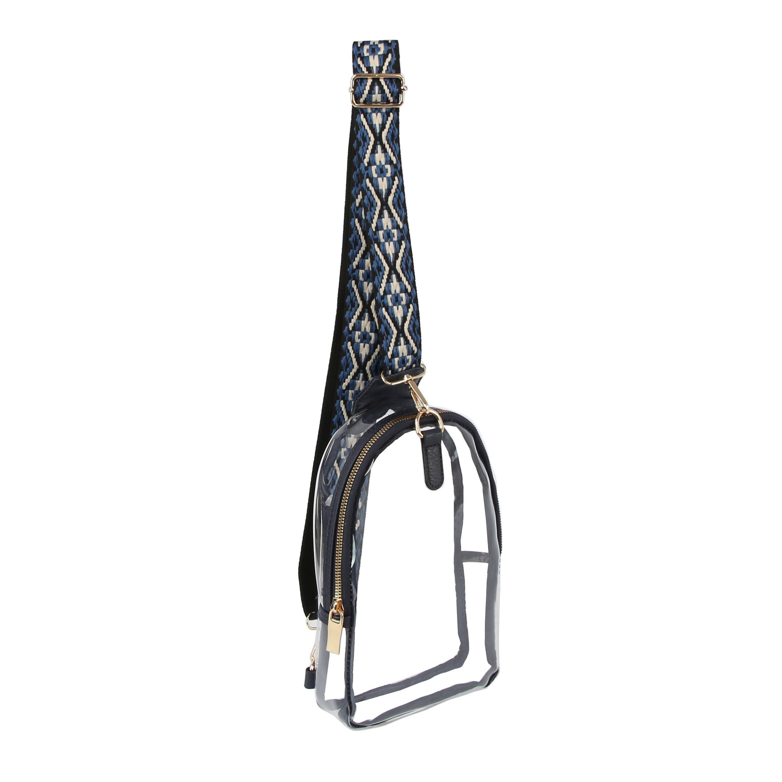 Transparent Sling Bag with Guitar Strap