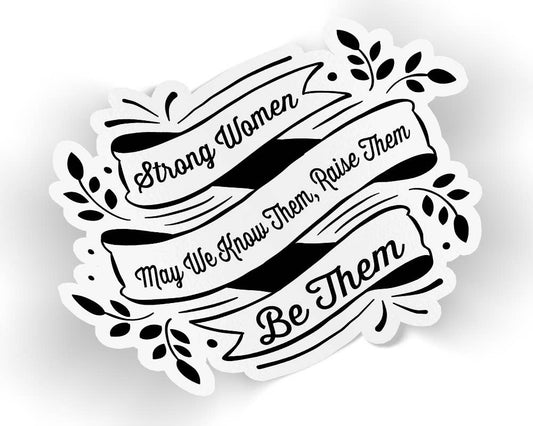 Strong Women Black and White Sticker