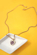 Dried Flower Heart Necklace