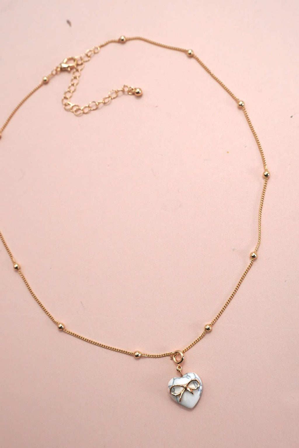 Bow Heart Necklace