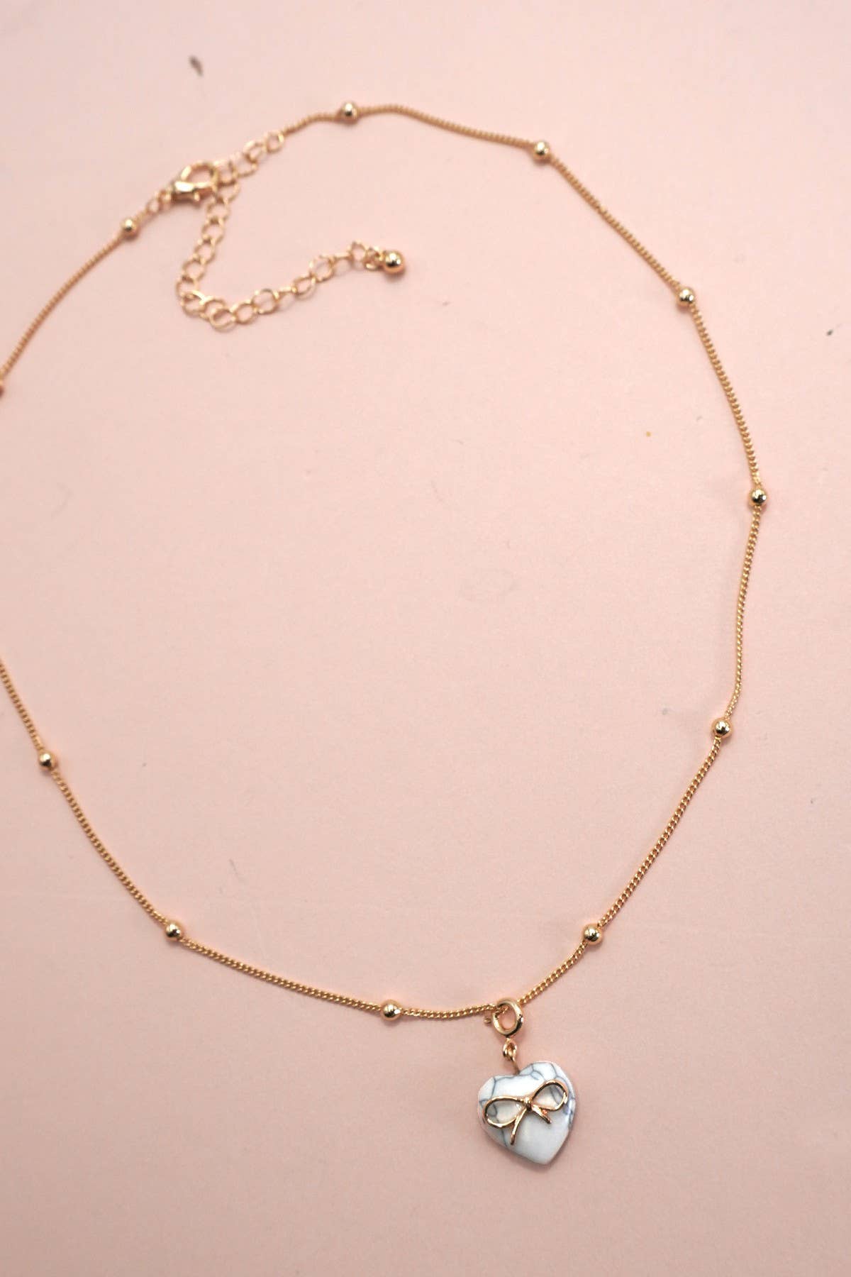 Bow Heart Necklace