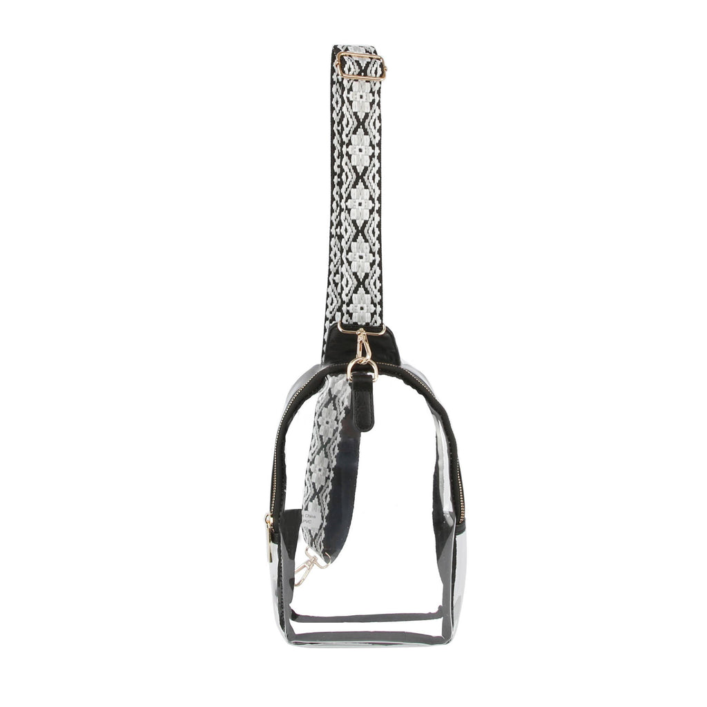 Transparent Sling Bag with Guitar Strap