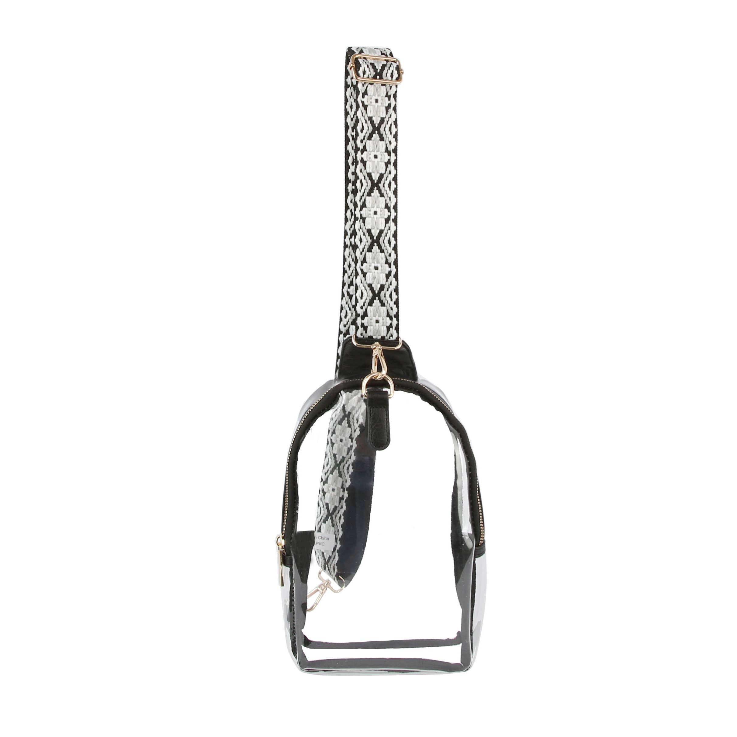 Transparent Sling Bag with Guitar Strap