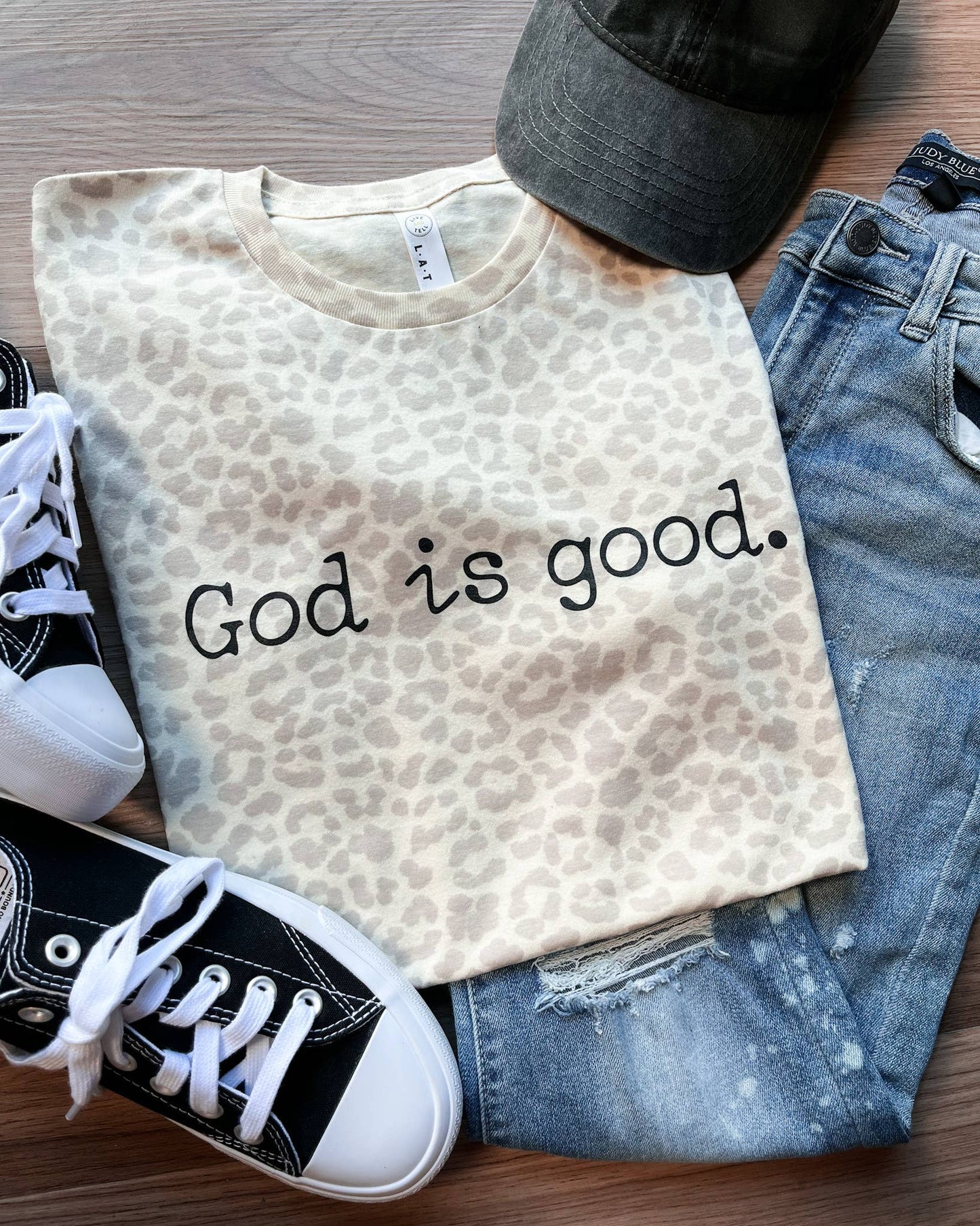 God is Good Leopard Graphic Tee