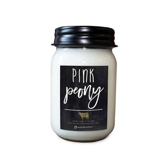 13 oz Mason Jar Candle: Pink Peony