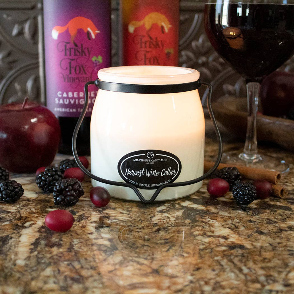 16 oz Butter Jar Candle: Harvest Wine Cellar