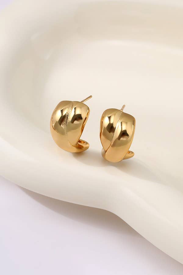 Criss Cross Huggie Earrings