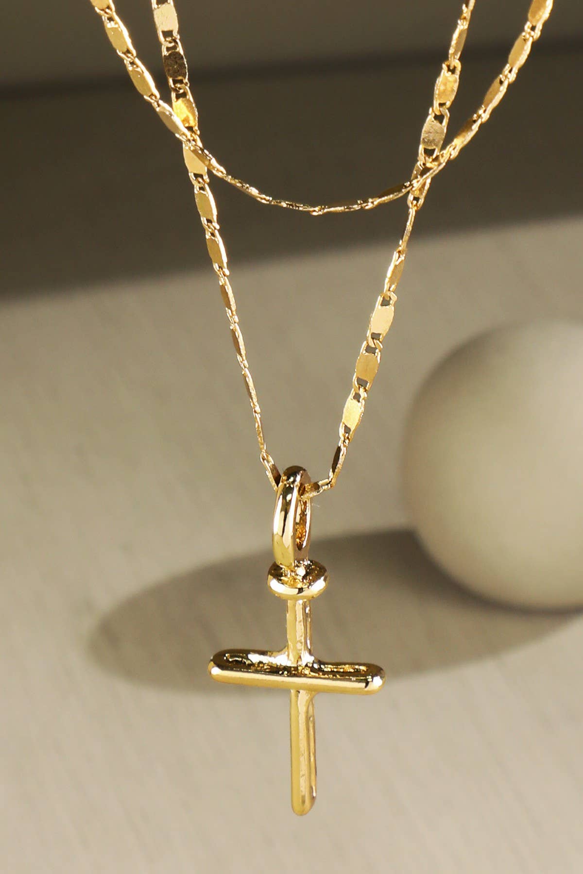 Double Layer Cross Pendant Necklace