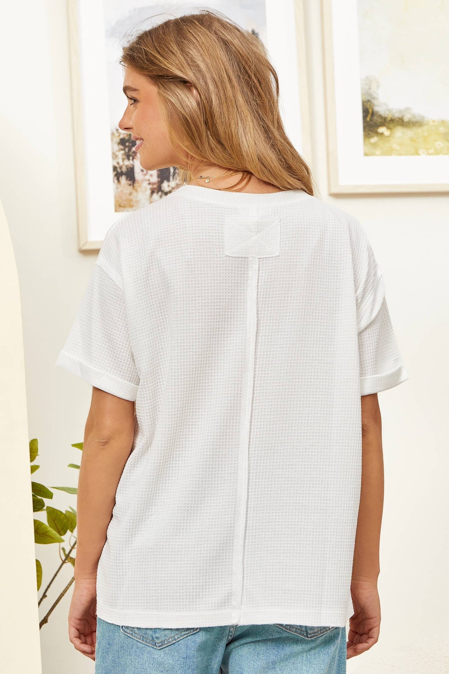 Dustyn Waffle Knit Top