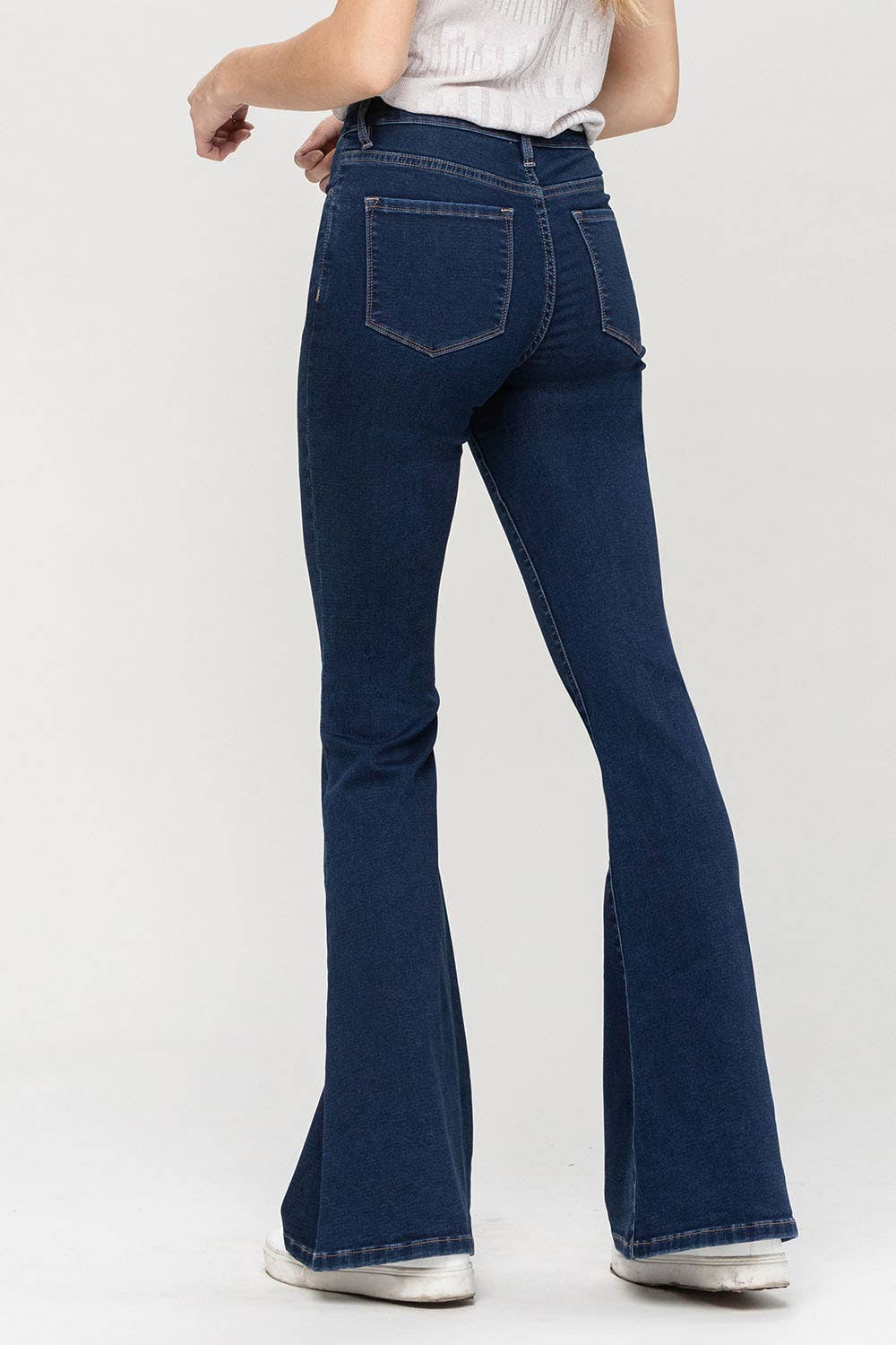 Victoria High Rise Button Fly Flare Jeans