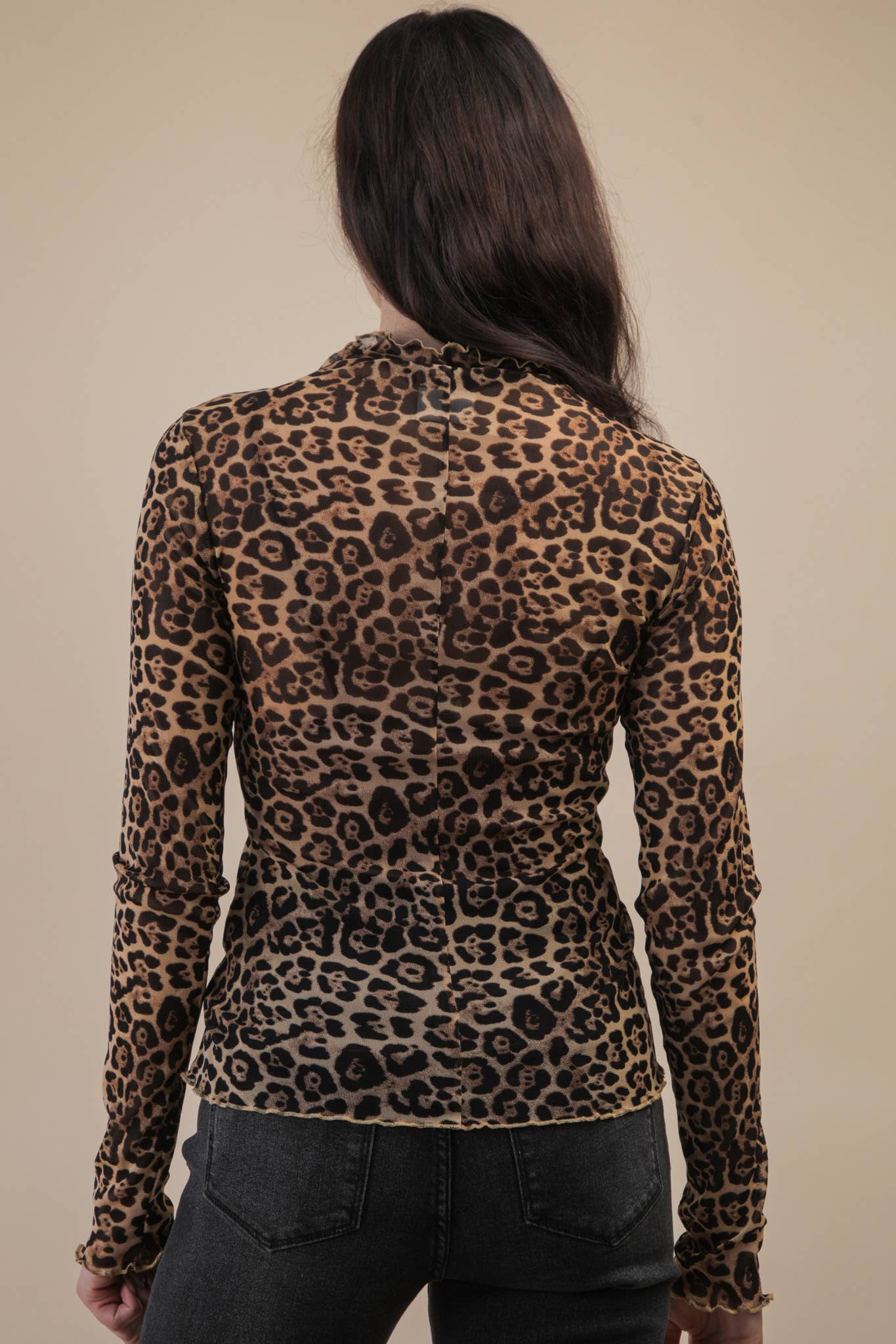 Leopard Sheer Mesh Top