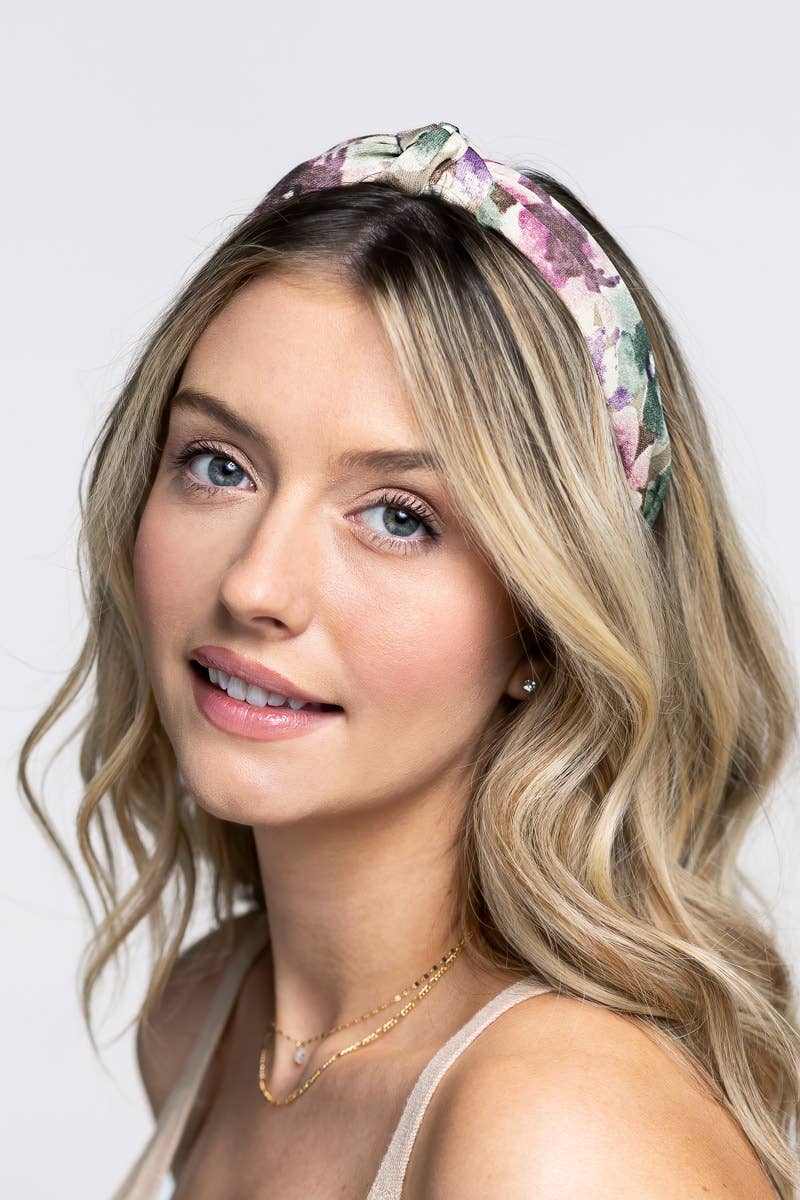 Knotted Floral Pattern Headband
