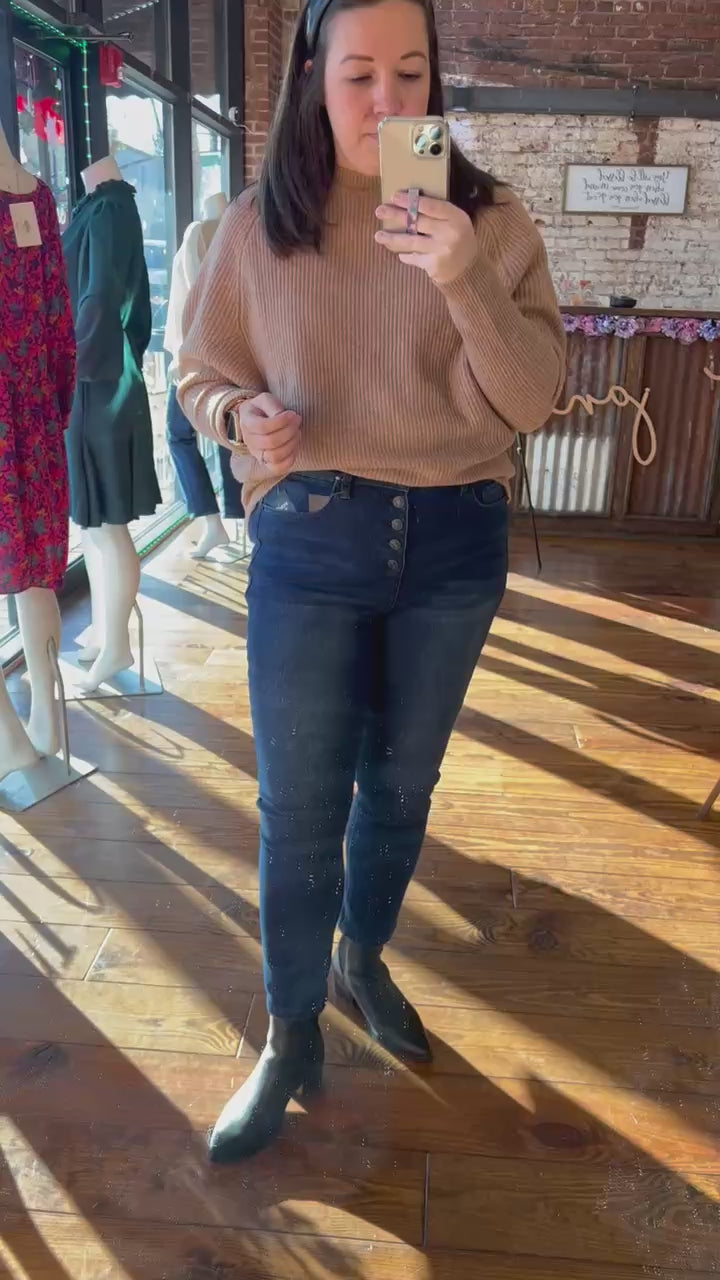 Missy Vintage Mid-Rise Button Fly Jeans