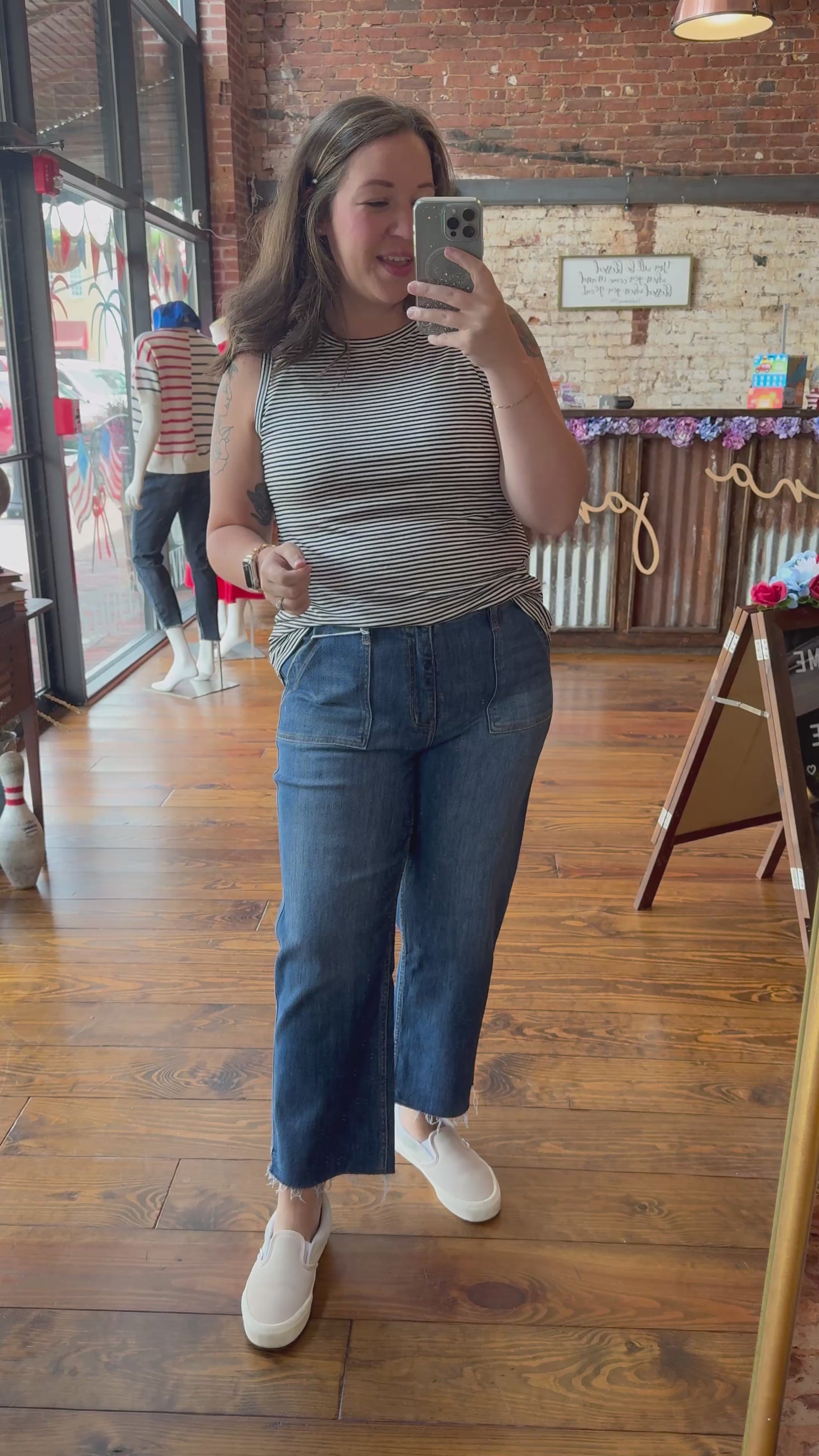 Carly Cropped Utility Jeans - Vervet