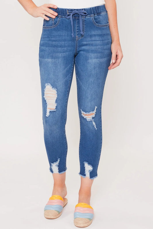Rayna High Rise Jogger - Distressed