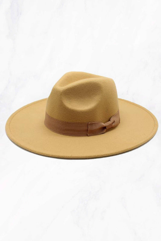 Wide Brim Fedora Hat with Bow