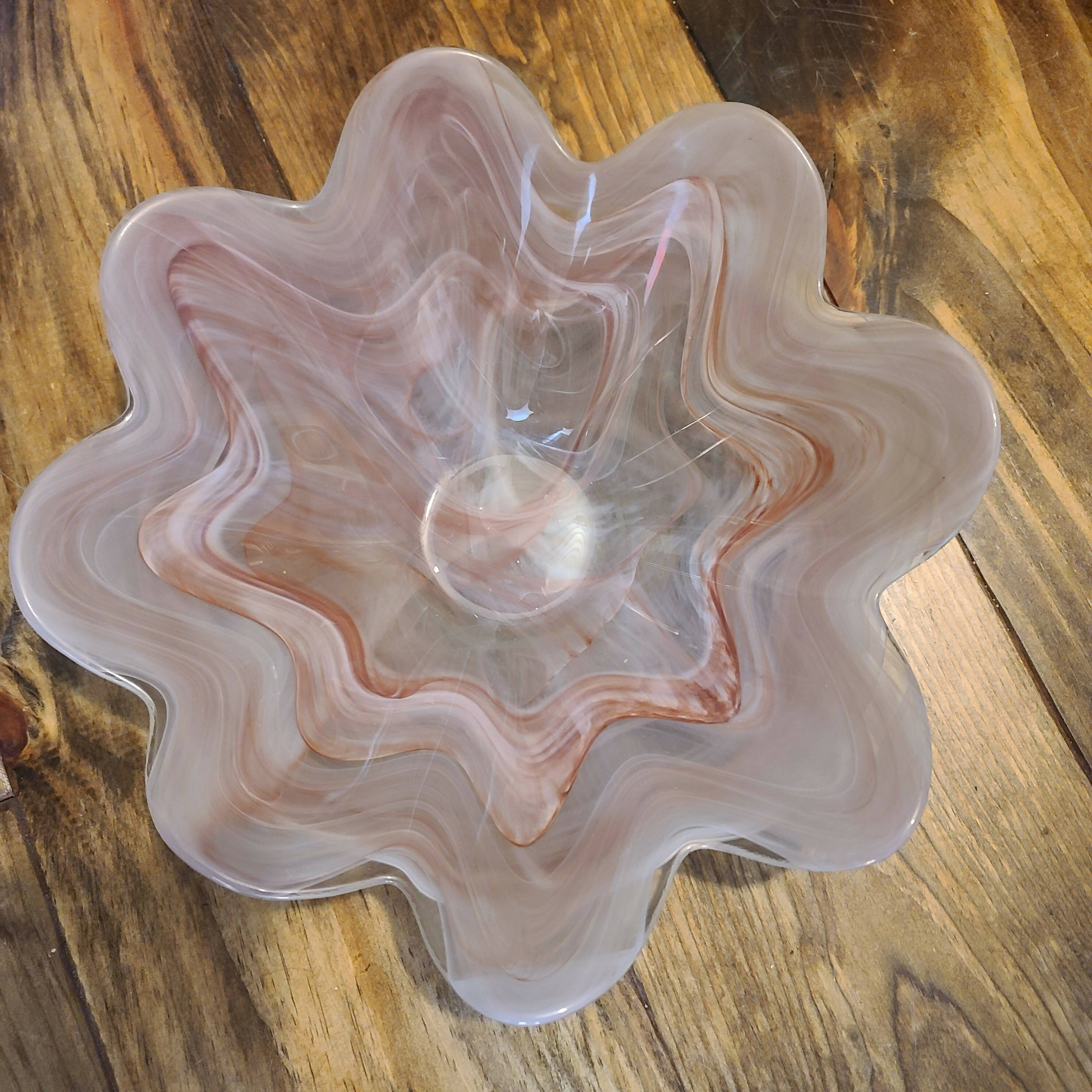 Swirly Pink & White Bowl