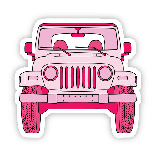 Red Jeep Front Aesthetic Sticker